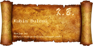 Kubis Bulcsú névjegykártya